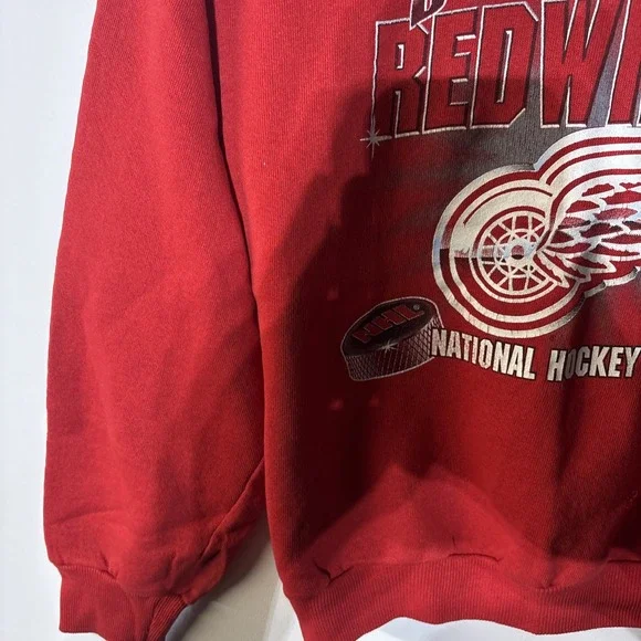 VTG Detroit Red Wings Sweatshirt Youth 10-12 NHL Made in USA 50/50‎ Distressed - Picture 6 of 14